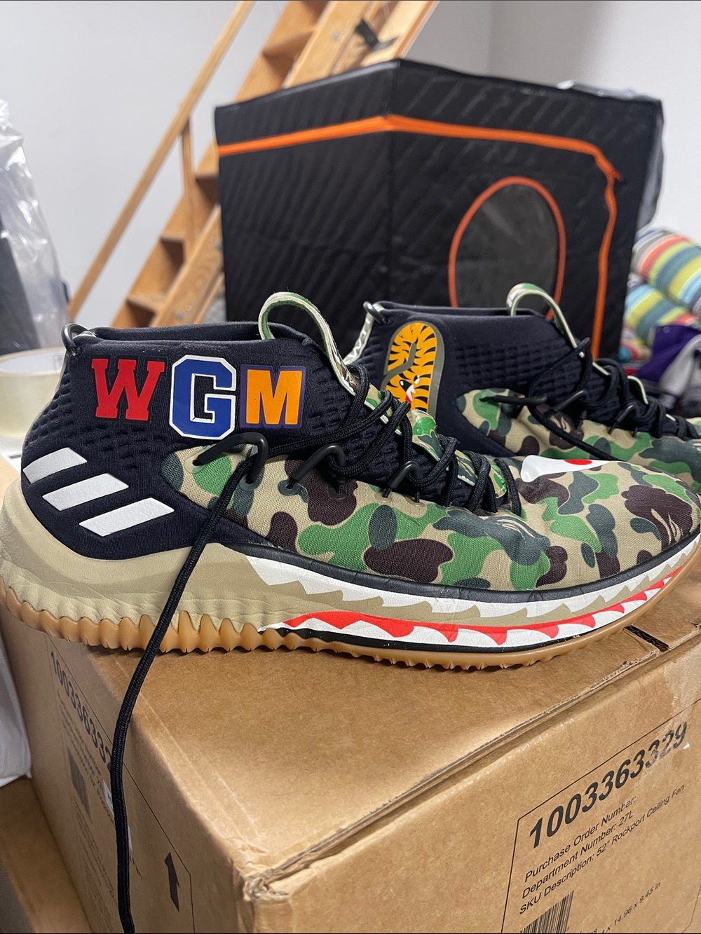 adidas Men's Green Camo WGM High-Top Athletic Sneakers